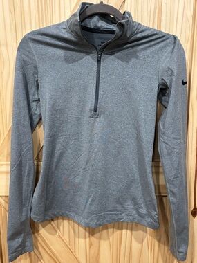 Nike Grey Heather Quarter-Zip Dri-FIT Pullover